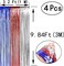 Red White Blue Patriotic Party Tinsel Foil Fringe Curtains - American USA Theme Birthday Party 4th of July Independence National Day Party Metallic Foil Curtains Photo Booth Backdrops Decorations, 4pc